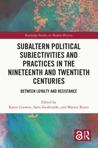 Subaltern Political Subjectivities and Practices in the Nineteenth and Twentieth Centuries_cover