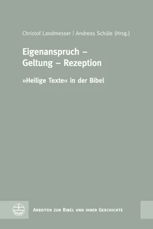 Eigenanspruch – Geltung – Rezeption