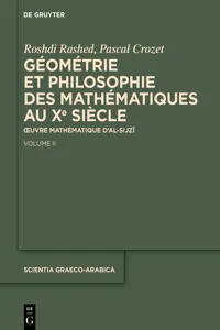 Géométrie et philosophie des mathématiques au Xe siècle_cover