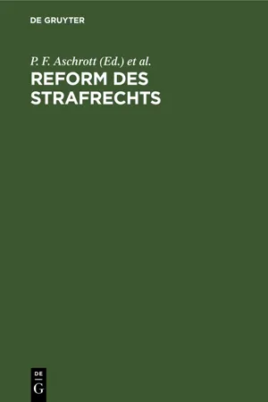 Reform des Strafrechts