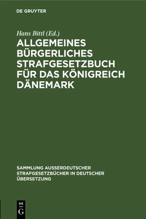 Allgemeines Bürgerliches Strafgesetzbuch für das Königreich Dänemark