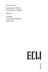 Aufsätze und kleine Schriften 1922–1926_cover