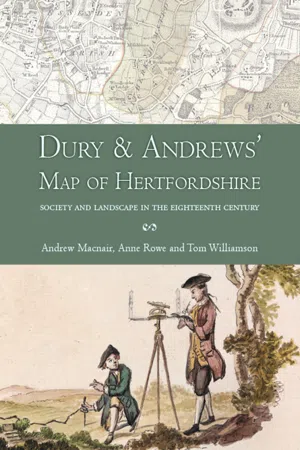 Dury and Andrews' Map of Hertfordshire