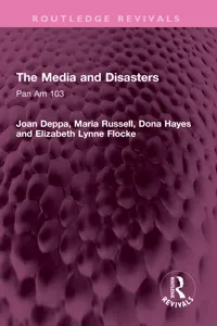 The Media and Disasters_cover