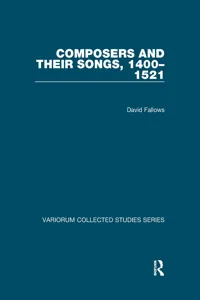 Composers and their Songs, 1400–1521_cover