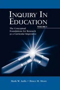 Inquiry in Education, Volume I_cover