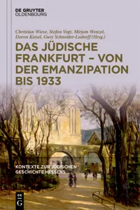 Das jüdische Frankfurt – von der Emanzipation bis 1933_cover