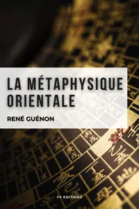 La métaphysique orientale_cover