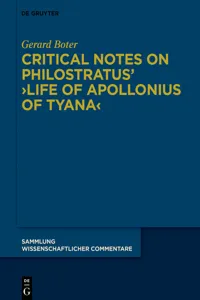 Critical Notes on Philostratus’ ›Life of Apollonius of Tyana‹_cover