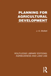 Planning for Agricultural Development_cover