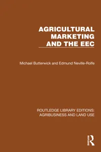Agricultural Marketing and the EEC_cover