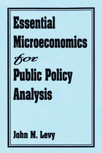 Essential Microeconomics for Public Policy Analysis_cover