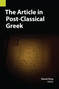 The Article in Post-Classical Greek_cover