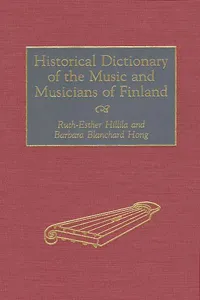 Historical Dictionary of the Music and Musicians of Finland_cover