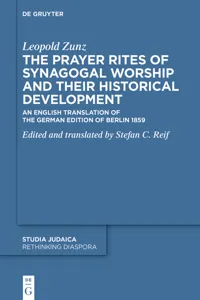 The Prayer Rites of Synagogal Worship and their Historical Development_cover