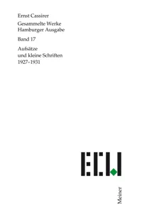 Aufsätze und kleine Schriften 1927–1931_cover
