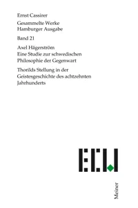 Axel Hägerström. Eine Studie zur schwedischen Philosophie der Gegenwart_cover