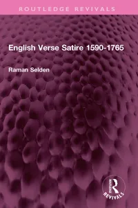 English Verse Satire 1590-1765_cover