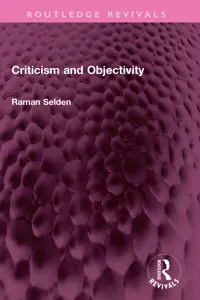 Criticism and Objectivity_cover