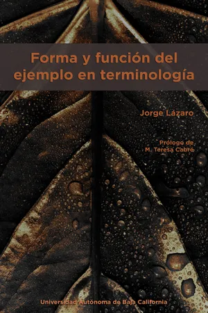 Forma y función del ejemplo en terminología