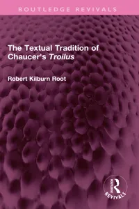 The Textual Tradition of Chaucer's Troilus_cover