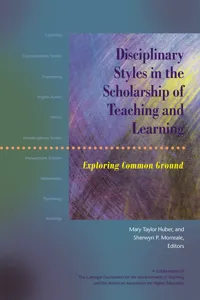 Disciplinary Styles in the Scholarship of Teaching and Learning_cover