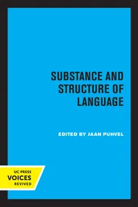 Substance and Structure of Language_cover