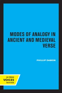 Modes of Analogy in Ancient and Medieval Verse_cover