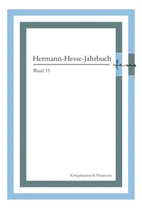 Hermann-Hesse-Jahrbuch, Band 15_cover