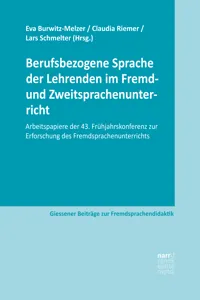 Berufsbezogene Sprache der Lehrenden im Fremd- und Zweitsprachenunterricht_cover