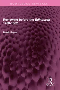 Reviewing before the Edinburgh 1788-1802_cover