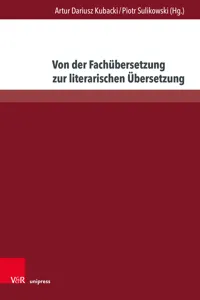 Von der Fachübersetzung zur literarischen Übersetzung_cover