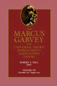 The Marcus Garvey and Universal Negro Improvement Association Papers, Vol. VII_cover