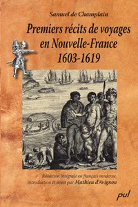 Premiers récits de voyages en Nouvelle-France 1603-1619. Samuel de Champlain_cover