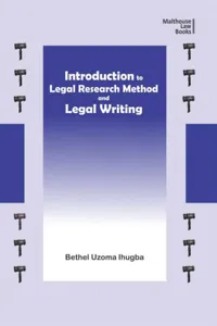 Introduction to Legal Research Method and Legal Writing_cover