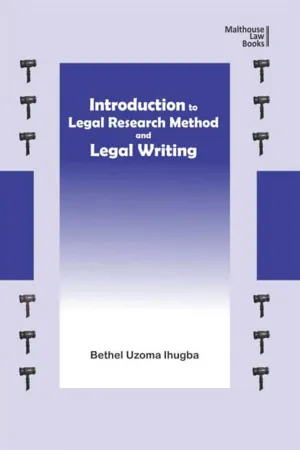 Introduction to Legal Research Method and Legal Writing