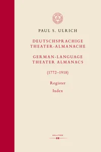 Deutschsprachige Theater-Almanache: Register / German-language Theater Almanacs: Index_cover