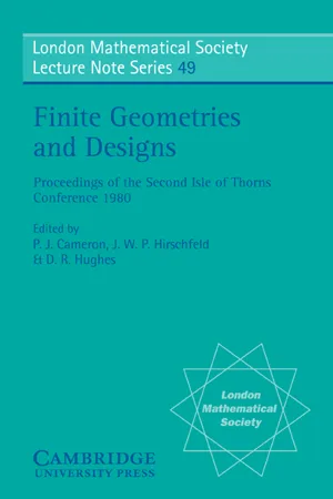 Finite Geometries and Designs