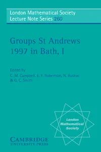 Groups St Andrews 1997 in Bath: Volume 1_cover