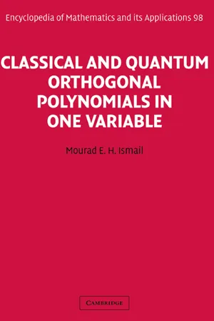 Classical and Quantum Orthogonal Polynomials in One Variable