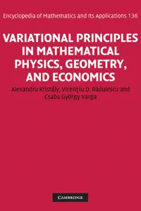 Variational Principles in Mathematical Physics, Geometry, and Economics_cover