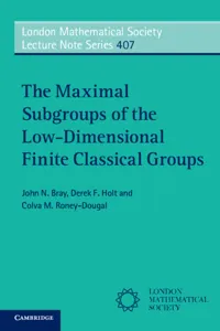 The Maximal Subgroups of the Low-Dimensional Finite Classical Groups_cover