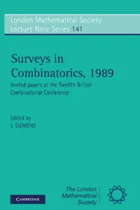 Surveys in Combinatorics, 1989_cover