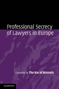 Professional Secrecy of Lawyers in Europe_cover