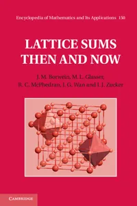 Lattice Sums Then and Now_cover