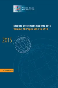 Dispute Settlement Reports 2015: Volume 11, Pages 5651-6110_cover