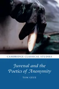 Juvenal and the Poetics of Anonymity_cover