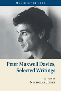 Peter Maxwell Davies, Selected Writings_cover