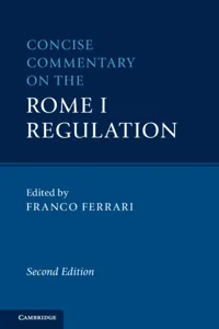 Concise Commentary on the Rome I Regulation_cover