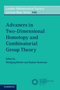 Advances in Two-Dimensional Homotopy and Combinatorial Group Theory_cover